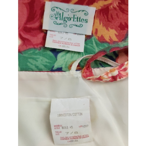 Vintage 80s 2pc floral cotton wiggle dress with crop bolero jacket S - Picture 10 of 10